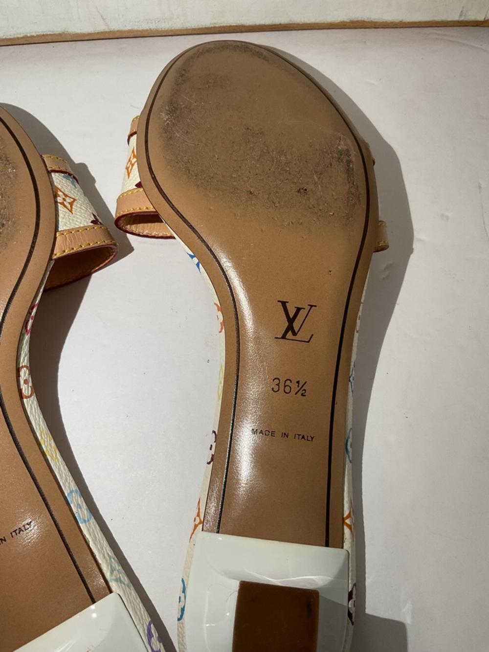 Louis Vuitton Sandals Murakami Kitten Heel Size 36.5 - Picture 7 of 14